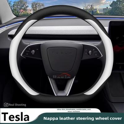 Кожаный чехол на руль автомобиля для Tesla Model Y 3 Juniper Zunifer 2025 2026 Аксессуары