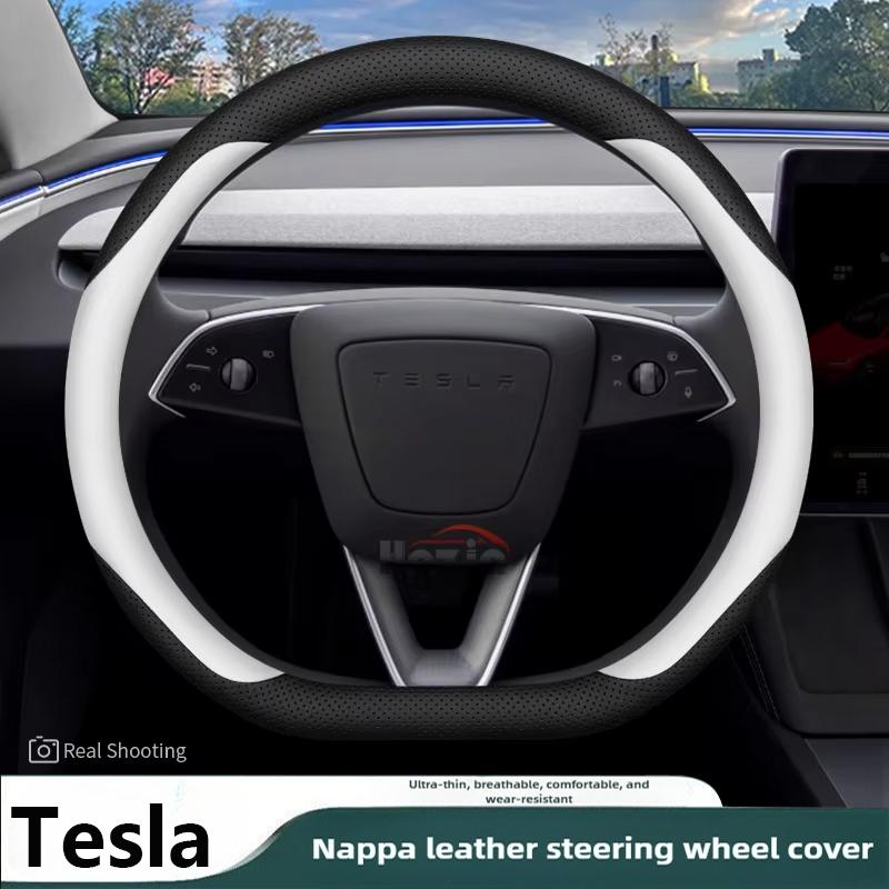 Кожаный чехол на руль автомобиля для Tesla Model Y 3 Juniper Zunifer 2025 2026 Аксессуары
