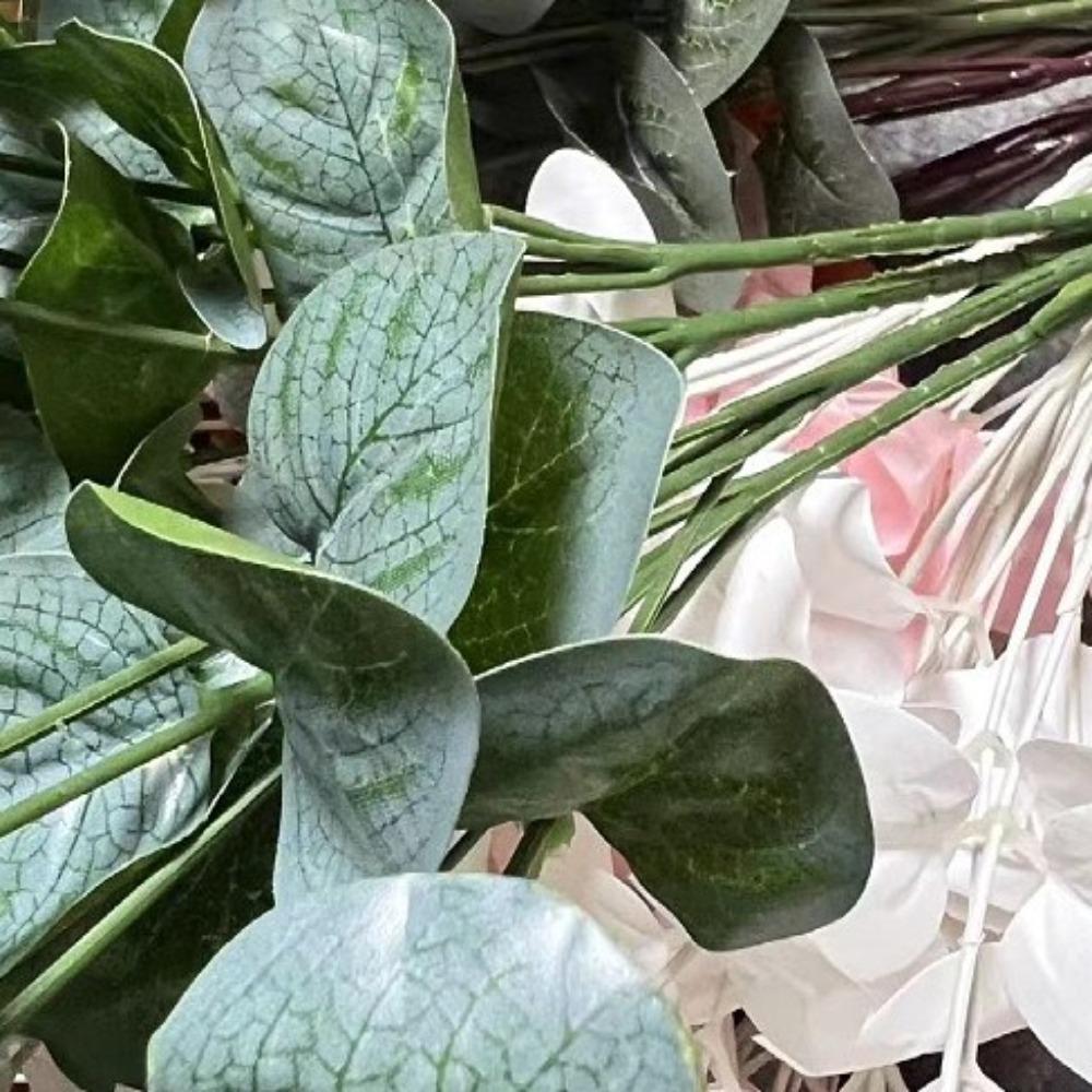 Новый искусственный эвкалипт с 16 головками, 128 шт. листьев, для DIY, поддельный эвкалипт, денежный лист, искусственные растения для дома, свадьбы, декора