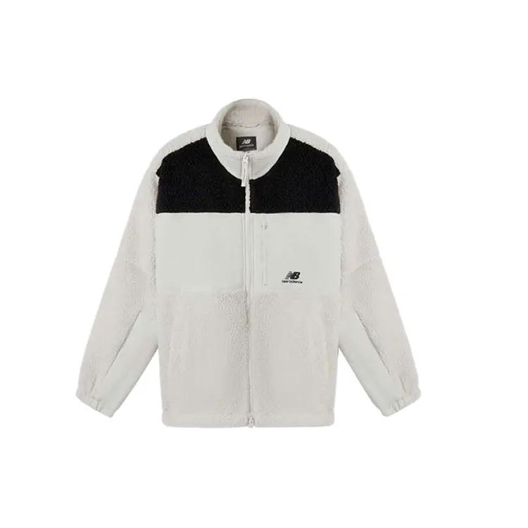 New Balance Velvet Jackets Unisex Black / White Stand Collar Moderate (Unisex) Velvet Jackets MDA35013 BEI