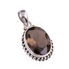 Natural Smoky Quartz Gemstone Handmade 925 Solid Silver Gift Pendant 1.25" D8D31