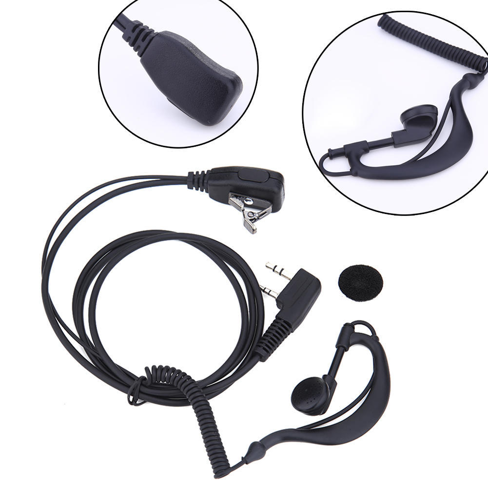 10-1pcs 2 PIN PTT MIC Interphone Earphone Earpiece Walkie Talkie Headset with Microphone for Baofeng UV5R BF-480/490/320/V6