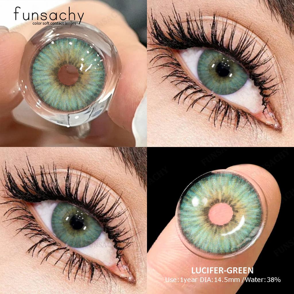 FUNSACHY 2 шт Colorcon 1 пара корейских линз цветные контактные линзы для глаз синие линзы большие зеленые линзы черные линзы на год