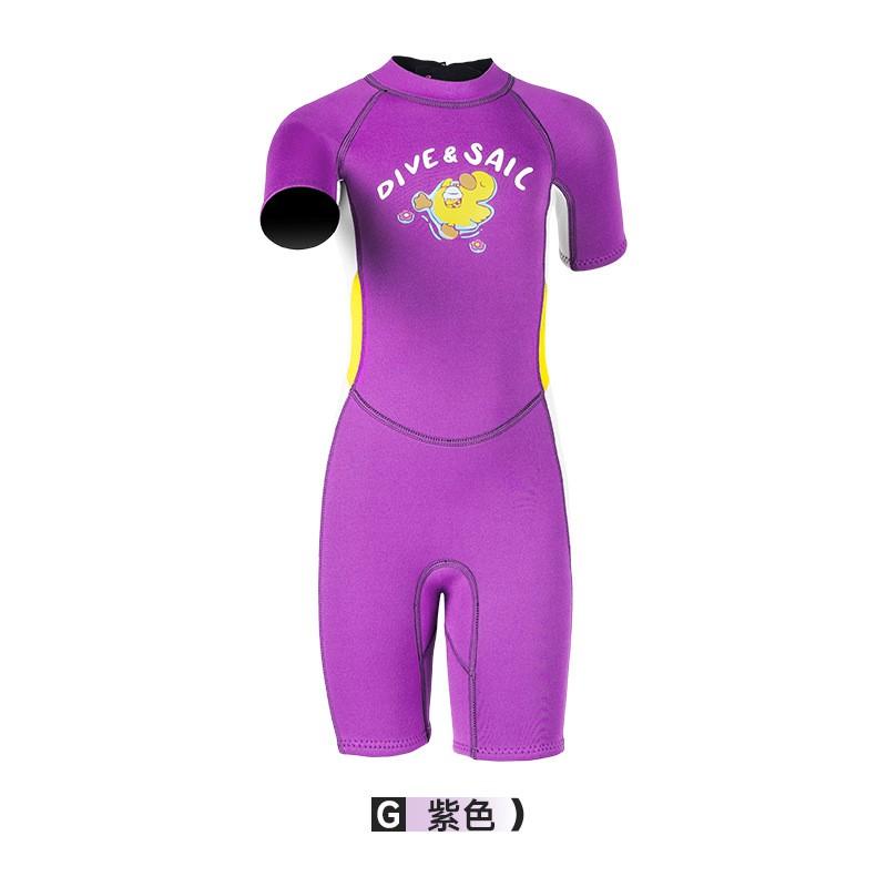Kids 2.5mm Neoprene Wetsuit Short Sleeve Full Body Swimwear Snorkeling Surfing Swimming Warmth Protection