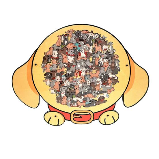 135 шт./набор Деревянный пазл в форме собаки Тренировка логики Деревянная головоломка с животными Игра Образовательная Сложная