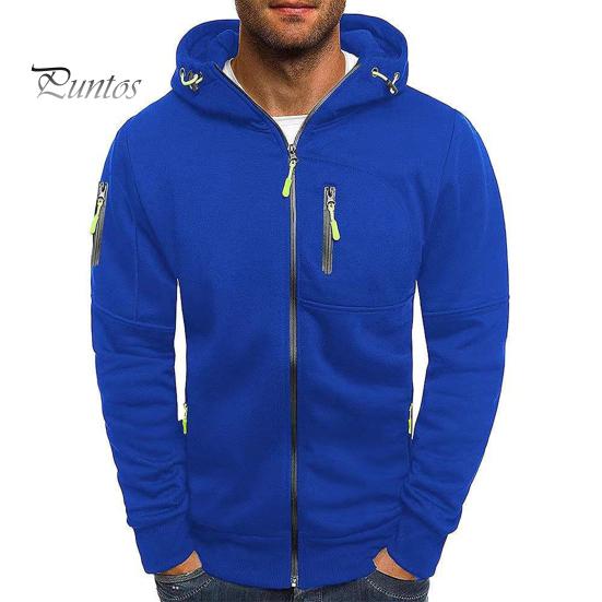 Мужская толстовка с капюшоном для фитнеса на весну и осень с карманами на молнии, кардиган на молнии, плотное однотонное повседневное пальто с эластичными манжетами и подолом, куртка для путешествий и работы