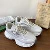 Новая летняя модная обувь на шнуровке с толстой подошвой, женская повседневная спортивная обувь для папы, женская обувь для хлеба