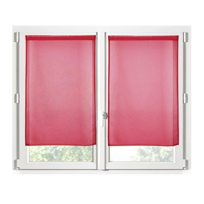 Rideaux Voile - Noname - Brise Bise - Rouge - 60 x 120 cm - 100% Polyester