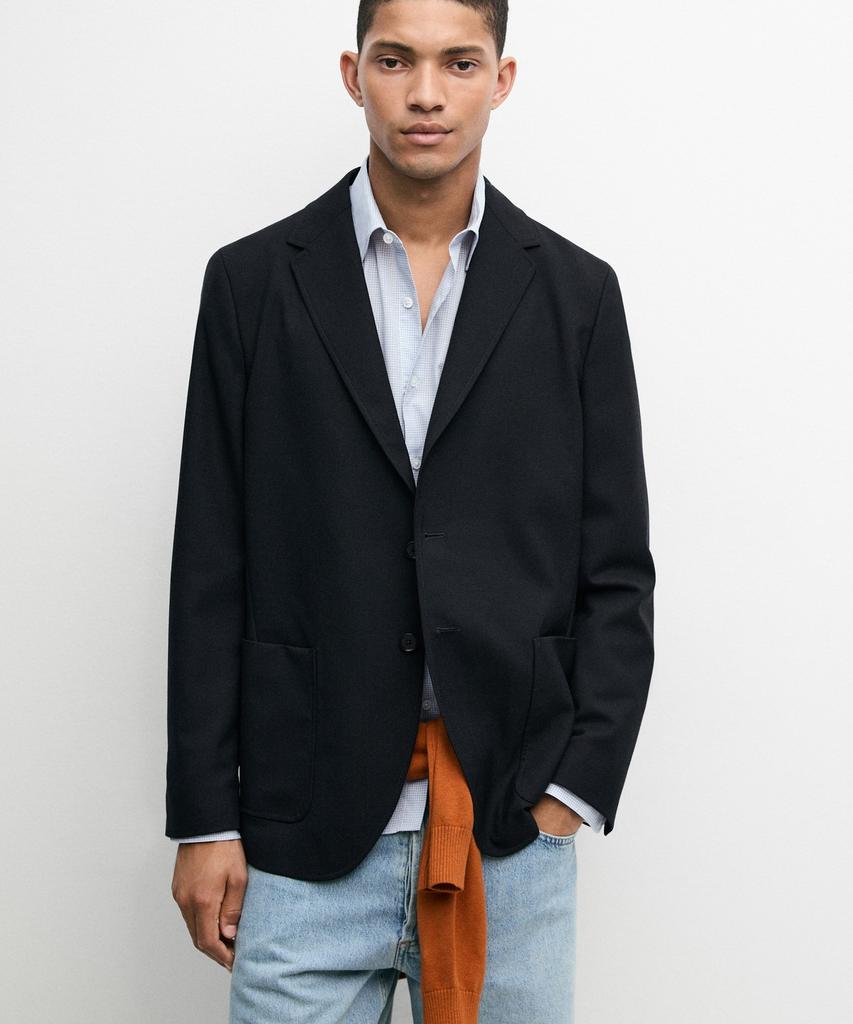 Massimo Dutti Cool Wool Textured Blazer