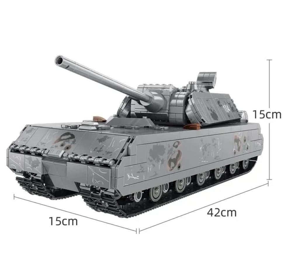 Военный Тяжелый Танк Panzer Viii Maus Строительные Блоки Немецкий Солдат Вмв Полиция Армия Оружие Кирпичики Детская Игрушка Подарки Для Взрослых