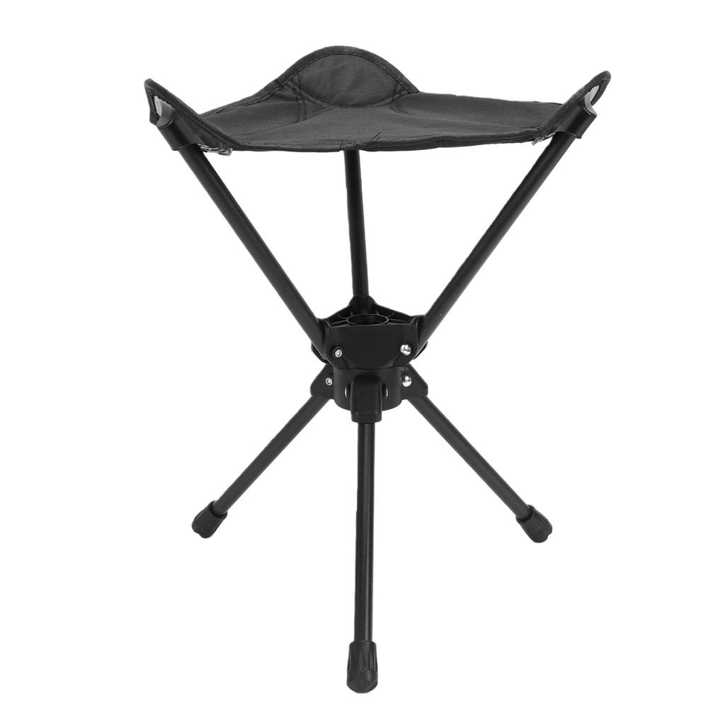 Portable Camping Stool Lightweight Aluminum Alloy Tripod Stool Folding Chair with Rotating Seat for Outdoor Fishing Hiking Camping Queueing Includes C
