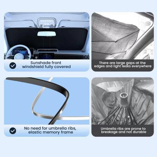 Car Windshield Sun Shade Protective Cover UV Resistant Simple Installation Universal Foldable Windshield Cover Sun Shade