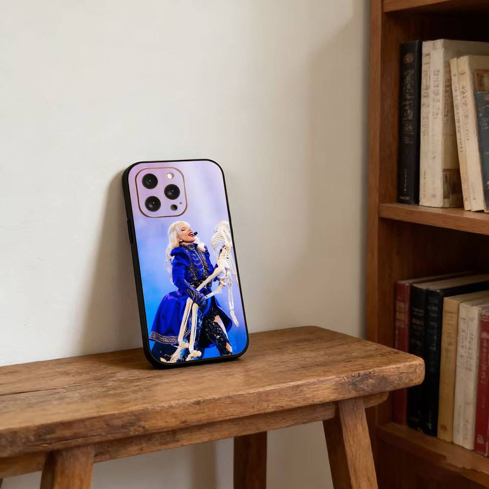 Чехол для телефона Singer L-Lady Gaga Mayhem для iPhone 17,16,15,14,13,12,11 Plus,Pro Max,XS, Мягкий силиконовый черный чехол