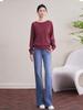Women's Soft Wool Round Neck Knit Sweater - Versatile, Skin-Friendly, Hand-Crocheted
