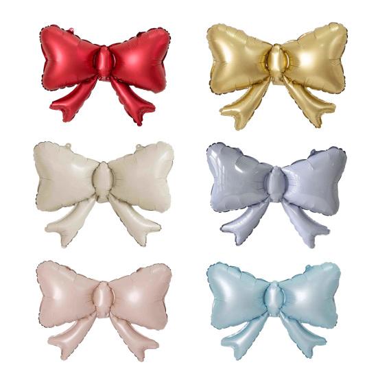 Bow Balloons Quick Inflate Balloon for Birthday Party Decorations Elegant Wedding Bridal Bachelorette Gender Reveal Photo Backdrop Foil Balloons