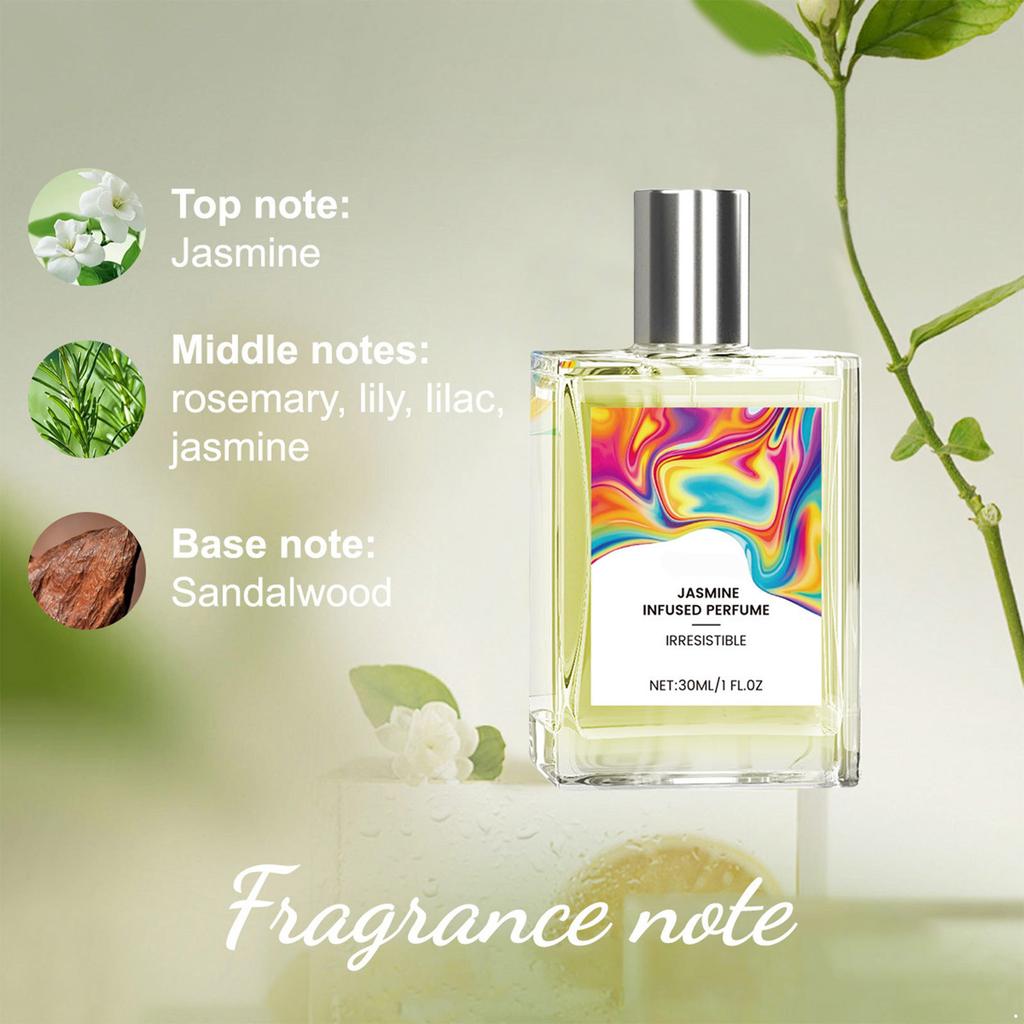 30 мл Жасминовый парфюм для женщин Спрей для тела без спирта Стойкий аромат для свиданий, работы, вечеринок и праздничного отпуска