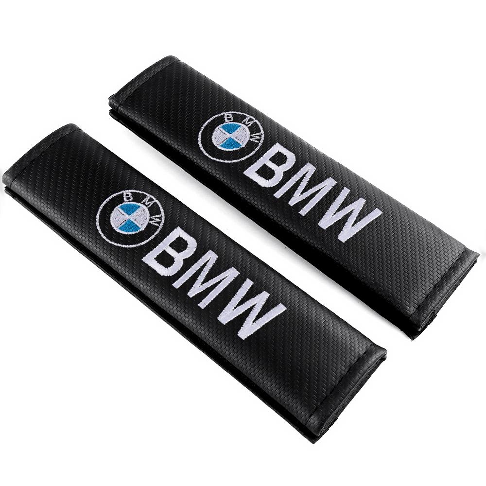 2PCS Carbon Fiber Car Seat Belt Cover Embroidery Shoulder Support Pad for Bmw M Performance F20 F30 G20 f31 F34 F10 G30 F11 F25
