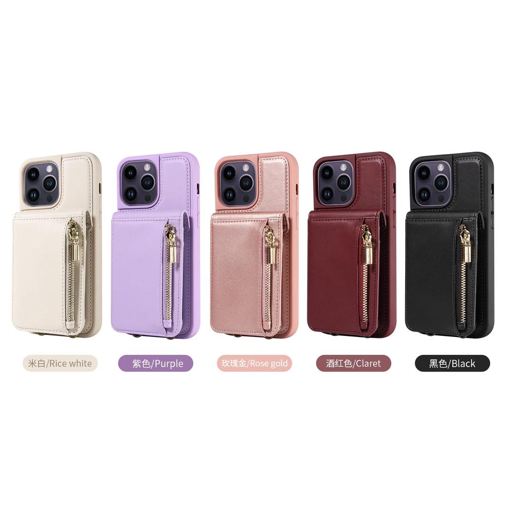 Кошелек на молнии Кроссбоди Ремешок Чехол для телефона для iPhone 16 15 Plus 14 13 12 11 Pro Max XR XS Органайзер Держатель для карт Слоты Кожаный чехол