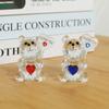 Romantic Crystal Bear Figurine Creative Heart-shaped Bear Desktop Ornament  Guests Bridesmaid Gift