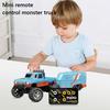 Mini RC Monster Truck with Lights & Trailer Mini Off-Road Climbing Car 2.4Ghz Remote Control USB-C Rechargeable for Kids Gifts