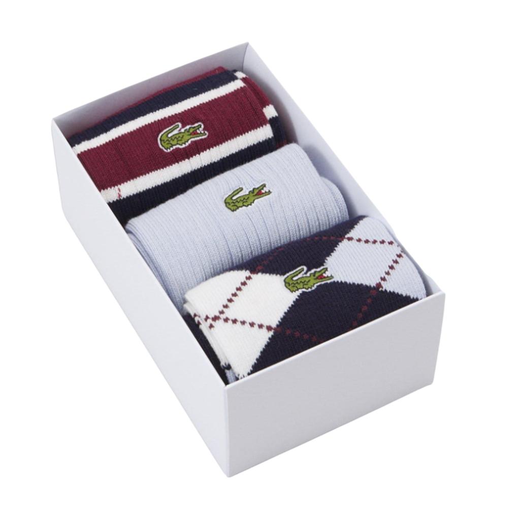 Lacoste Унисекс Взрослые Хлопковые Носки с Круглым Паголенком (Упаковка из 3 шт.)