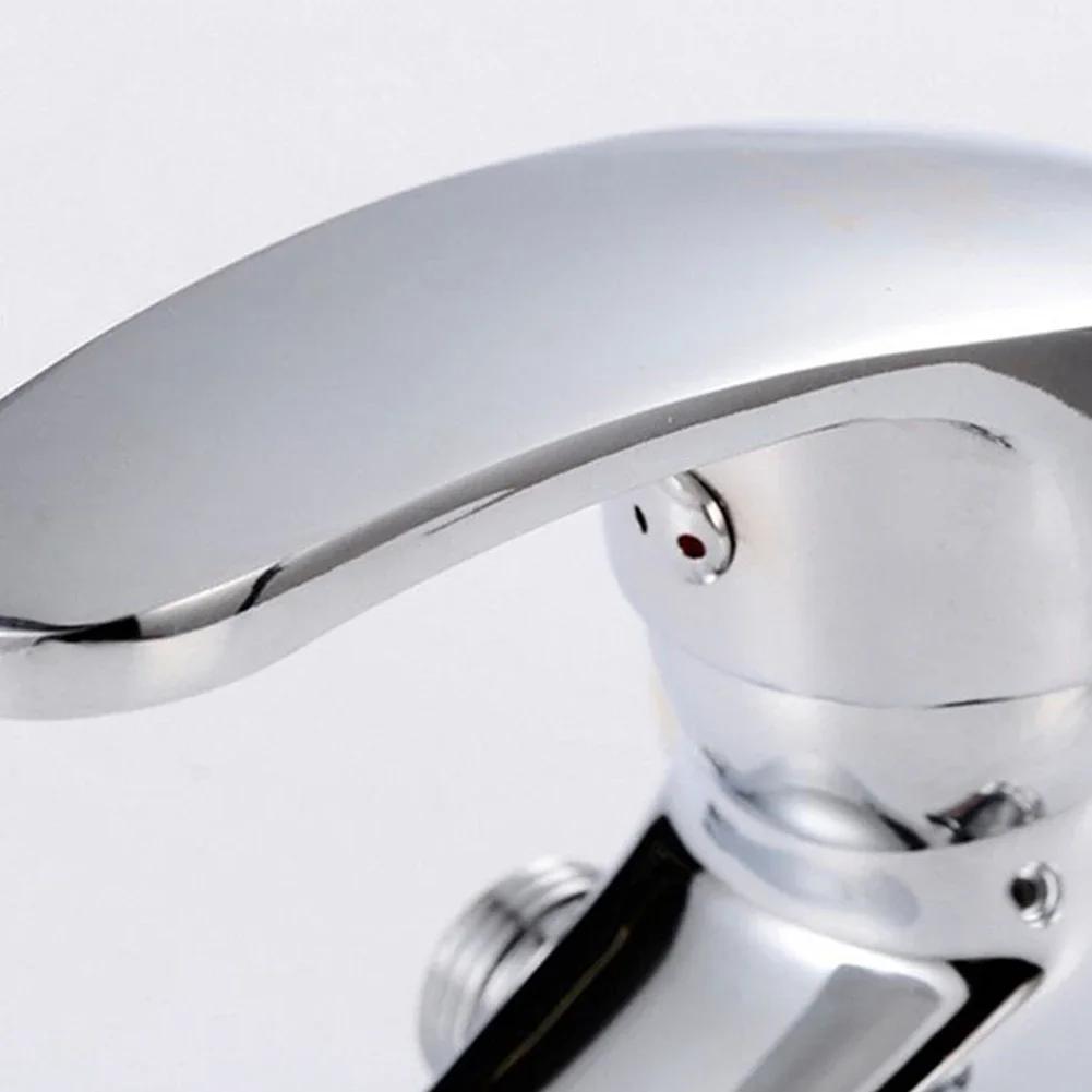 1 шт. Смеситель для ванной комнаты, смеситель для раковины с горячей и холодной водой, цинковый сплав, двухотверстие, смеситель для душа, открывающийся сбоку, 2 способа, с медной керамикой