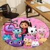 Gabby's Dollhouse Pattern Round Rug, Indoor/Outdoor Mat, for Picnic, Gameroom, Bedroom, Office, Living Room, Home Decor Carpet, Birthday Gift