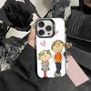 L-Cutting-Fabric Charlie and Lola Cartoon Phone Case For iPhone 17,16,15,14,13,12,Pro MAX Black Matte Shockproof Cover