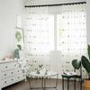 Embroidered Sheer Curtains, Semi-Sheer Polyester Window Drapes, for Bedroom and Living Room, All-Season Decorative Curtain Set