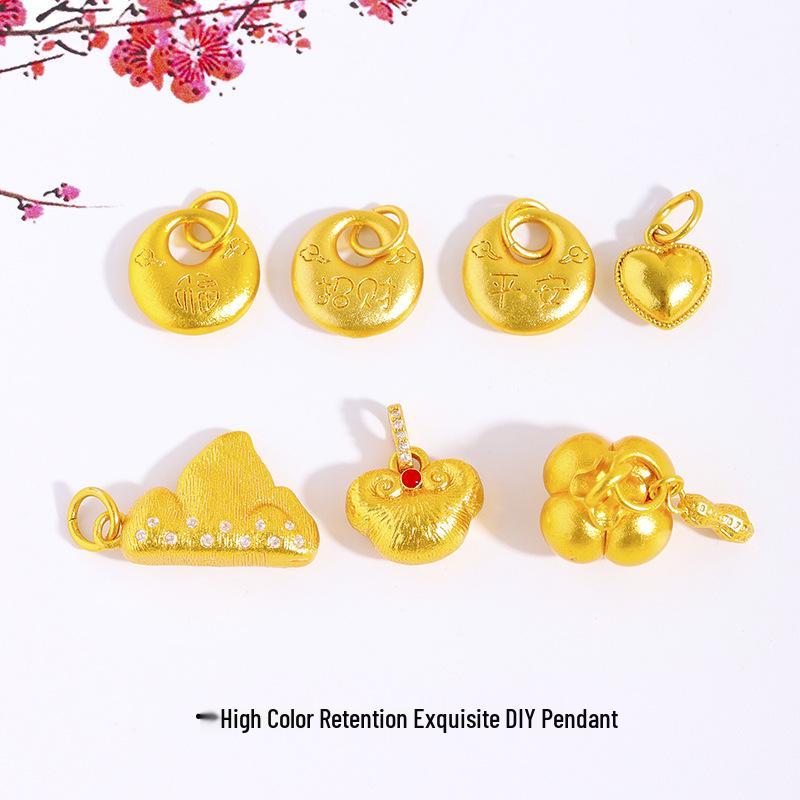 Подвеска из древнего песочного золота: Стойкое сохранение цвета, Амулет богатства и удачи, Ретро аксессуар для браслета/ожерелья
