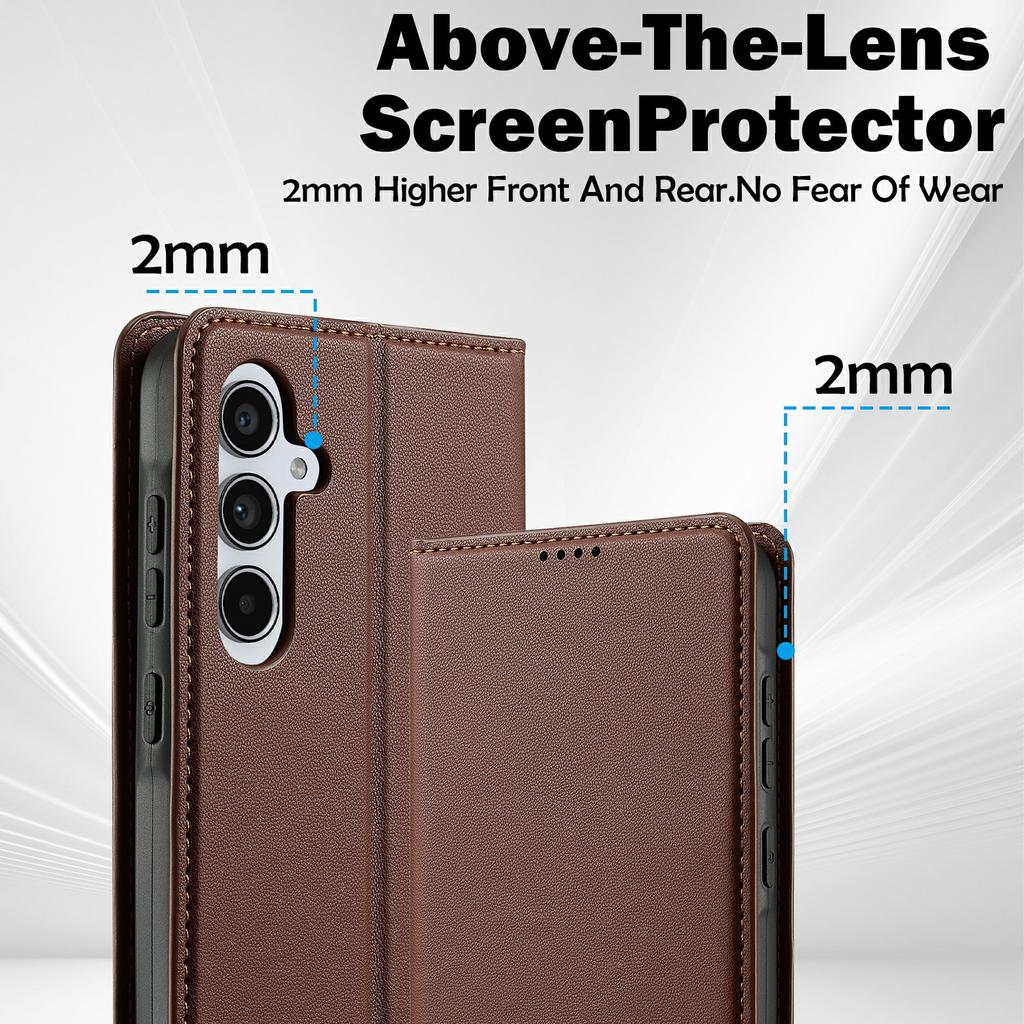 LC.IMEEKE L1 Series for Samsung Galaxy S25 FE Case PU Leather Wallet Stand Protective Phone Cover