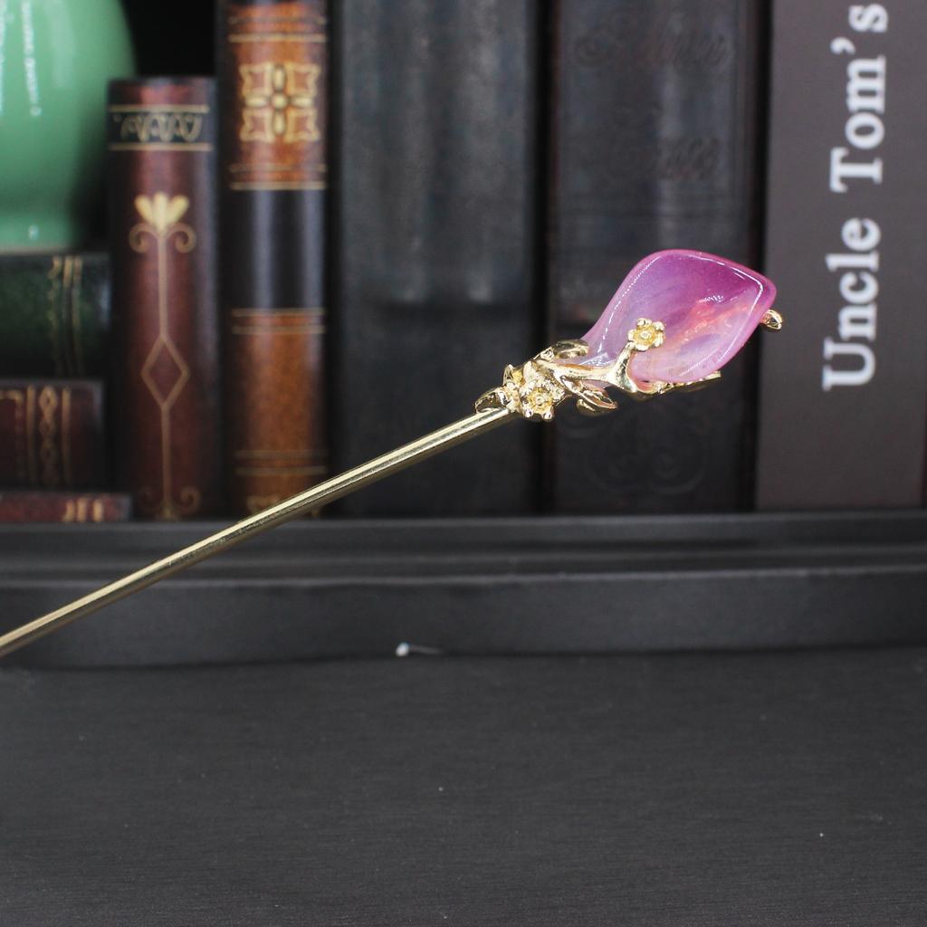 Vintage Metal Flower Hairpin For Women Antique Hair Stick For Girl Hair Clip Costume Chinese Hanfu Hair Accessories Bun Maker