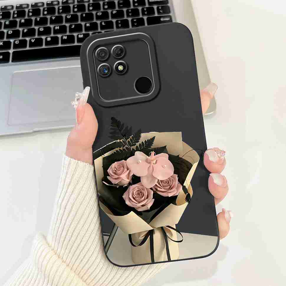Чехол для Realme Narzo 50A RMX3430 Цветы Мягкий Силиконовый Чехол для Oppo Realme Narzo50a 6.51" Модный Защитный Чехол