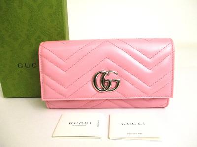 Оригинальный кошелек Marmont G из розовой кожи, континентальный, на клапане, длинный #9913 Открытая коробка