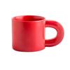 Fat Round Handgrip Pink Coffee Mug Ceramic Cute Fat Handle Cup Creative Novelty Cups  Office