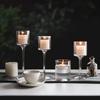 Glass Candlestick European Romantic Candlelight Dinner High Foot Wedding Birthday Restaurant Water Floating Candle Cup