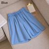 Women Breathable Shorts Drawstring Wide Leg Pants Elastic Waist Fashion Beach Shorts Solid Color