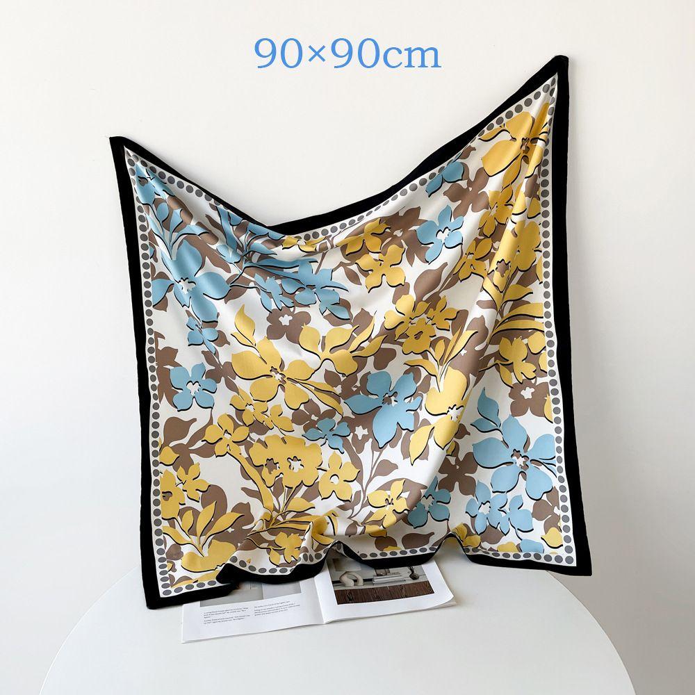 Роскошный шейный платок 90*90 см Бандана Высококачественная повязка на голову для женщин