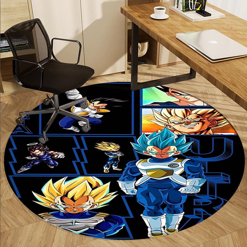 DRAGON BALL Pattern Round Rug, Indoor/Outdoor Mat, for Picnic, Gameroom, Bedroom, Office, Living Room, Home Decor Carpet, Birthday Gift