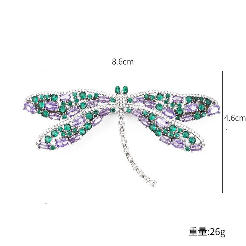 Atmospheric Dragonfly Brooch Animal Insect Delicate Copper Inlaid Zircon Pin Women'S Suit Jacket Corsage