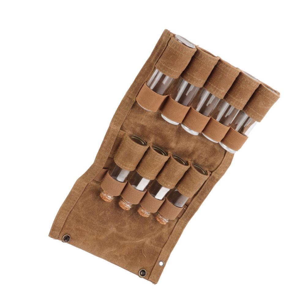 9 Pcs Canvas Spice Storage Bag Mini Tube Travel Spice Kit Durable Camping Spice Kit Outdoor Camping