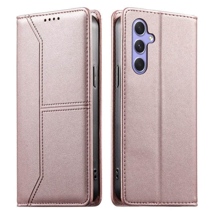 Stitched Line Magnetic RFID Vegan Leather Phone Case, Card Slots Wallet Shockproof Protective Flip Cover For Samsung Galaxy A06 / A07 4G / 5G