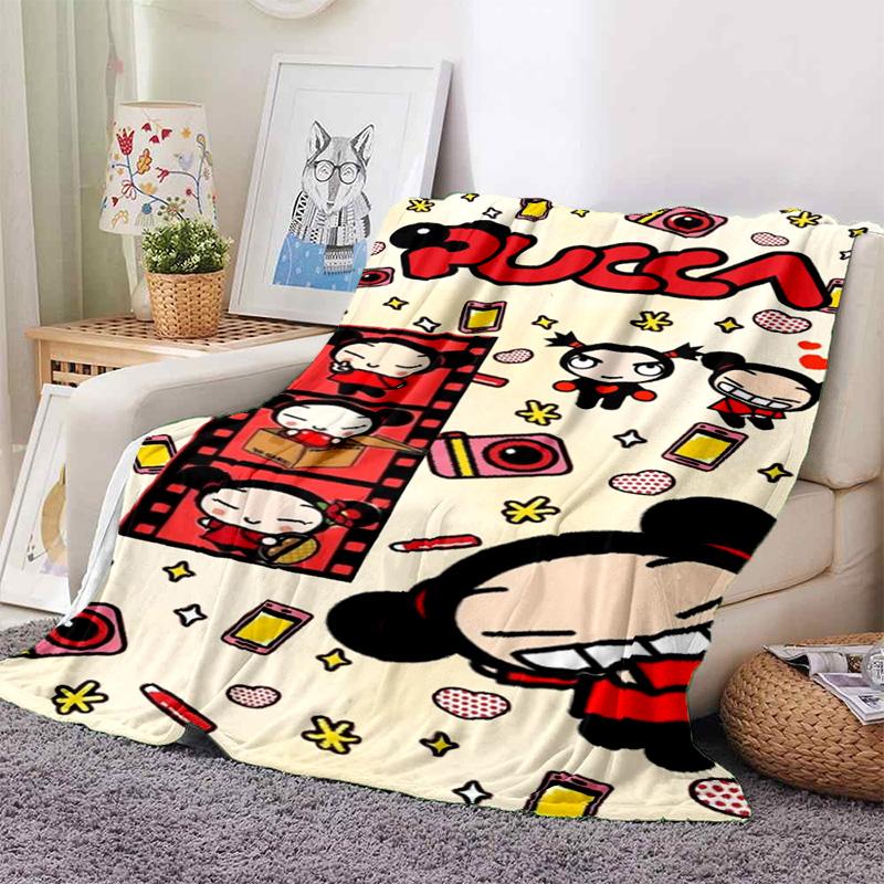 Chinese Doll P-Pucca Garu Blanket 3D Printed Cute Anime Cartoon Character Blanket Sofa Cover Blanket Air Conditioner Bed Sheet