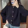 Осенний новый кардиган с круглым вырезом, вязаный топ, женский свободный повседневный тонкий мягкий восковой свитер-жакет