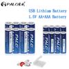 AA + AAA USB Rechargeable Batteries 1.5V 2800mWh AA Li-ion Battery 1.5V 1110mWh AAA Lithium Battery USB Fast Charging
