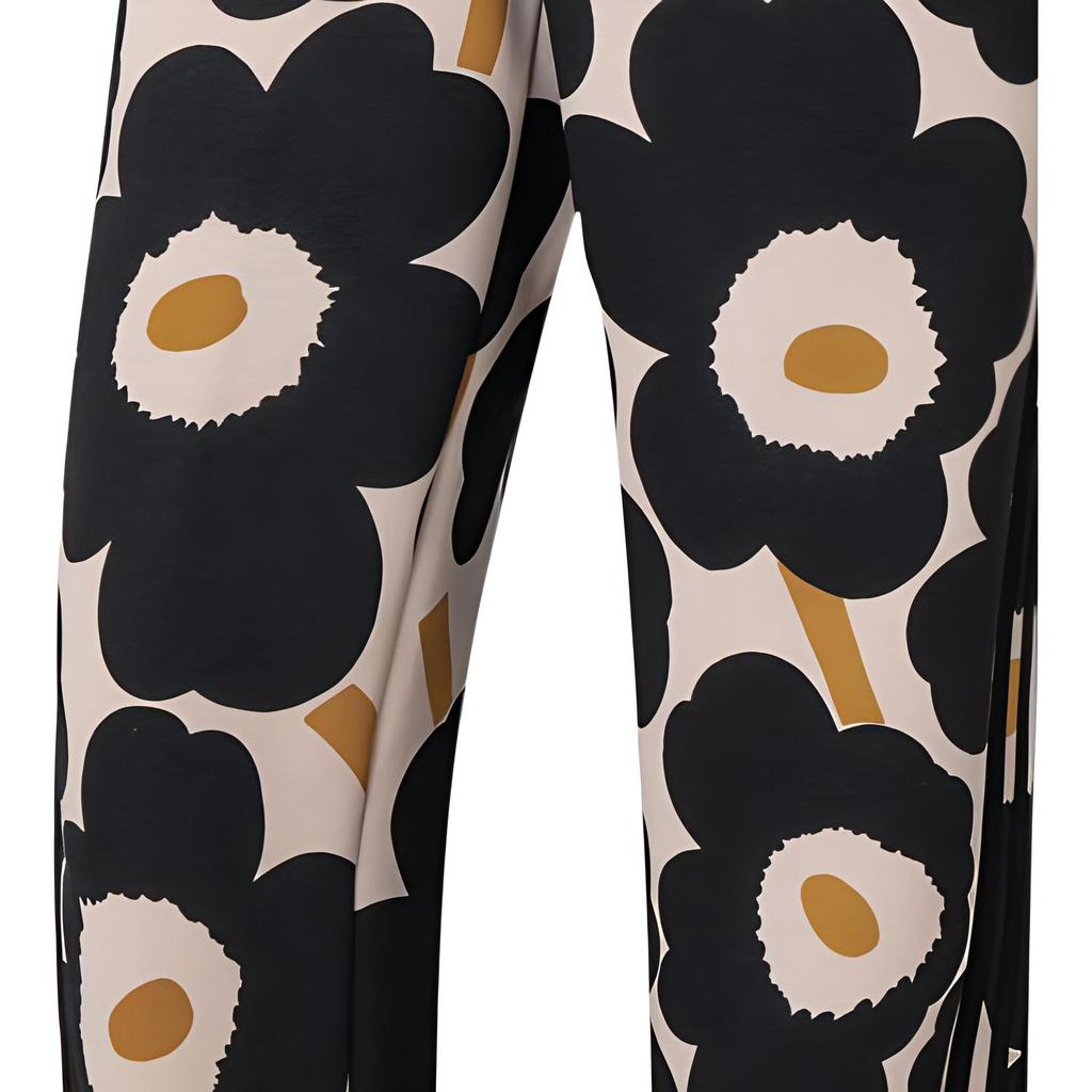 Adidas Прямые повседневные брюки с цветочным принтом, женские брюки, черные H57322