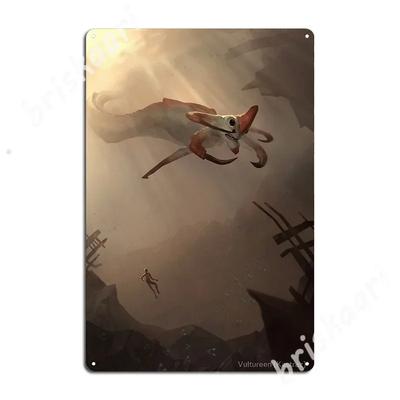 Subnautica – Жнец Левиафан Металлические таблички Настенный Паб Бар Пещера Забавное настенное украшение Жестяная табличка Постер