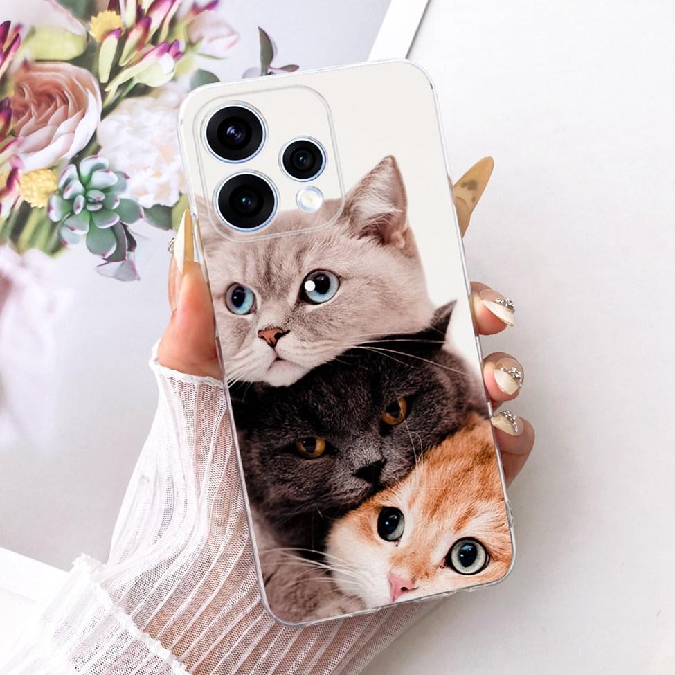 Transparent For Oppo Reno15 Cover Luxury Cute Cat Fashion Butterfly Cool Painted Bumper Casing For Oppo Reno15 5G CPH2825 Case