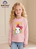 Осенняя вязаная футболка с длинным рукавом и принтом кролика для девочек 2025