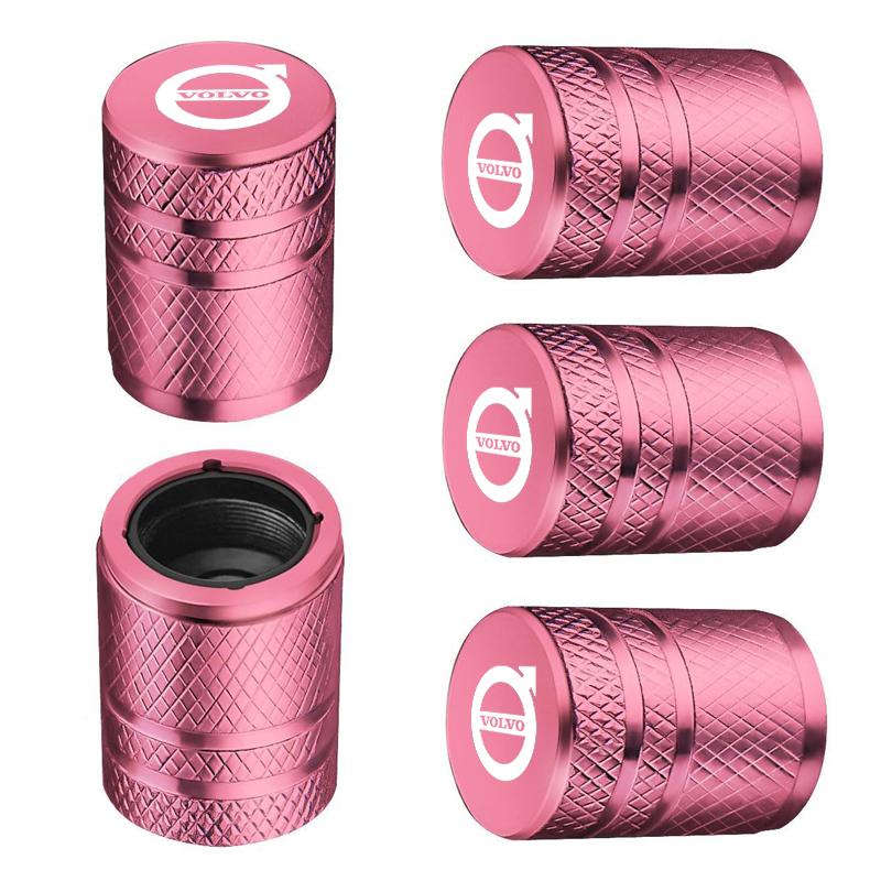 5Pcs Car Wheel Tire Valve Caps Metal Stem Protector Cover For Volvo EX90 V60 V40 XC90 S60 XC60 V50 V70 S90 XC40 S80 T6 V90 EX30 KN2